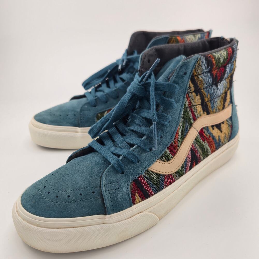 Vans Sk8-Hi Zip CA Atlantic Deep Women's Size 9 Blue Multicolor Italian Weave